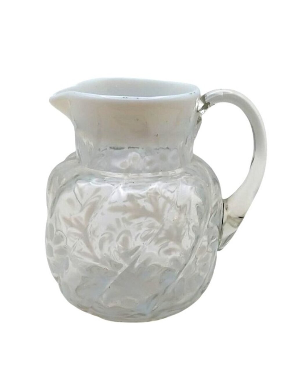 Northwood Glass Daisy & Fern Clear Opalescent Glass Creamer 1896 Victorian EAPG